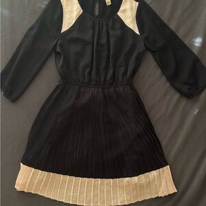 Forever 21 Elegant Black and Cream Dress with sheer back
